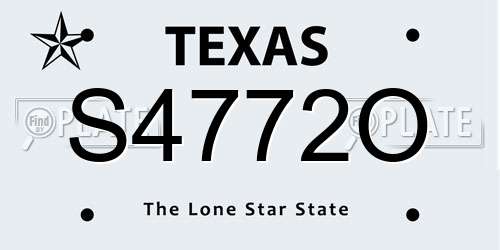 S4772O Texas License Plate