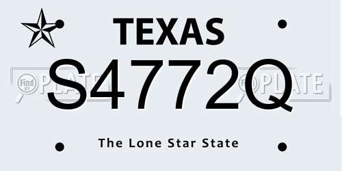 S4772Q Texas License Plate