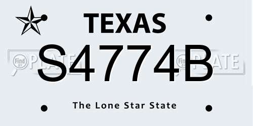 S4774B Texas License Plate