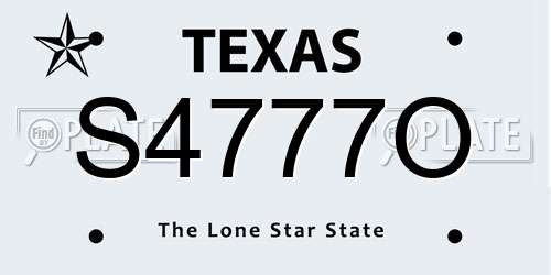 S4777O Texas License Plate