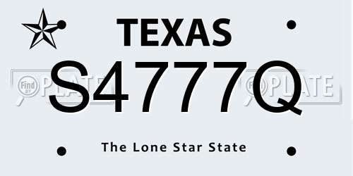 S4777Q Texas License Plate