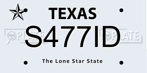 S477ID Texas License Plate