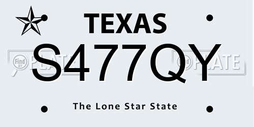 S477QY Texas License Plate