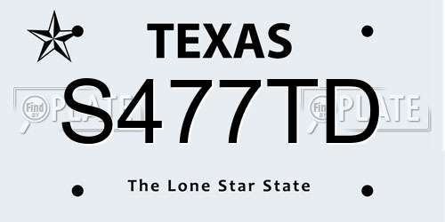 S477TD Texas License Plate