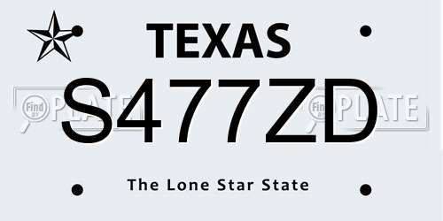 S477ZD Texas License Plate