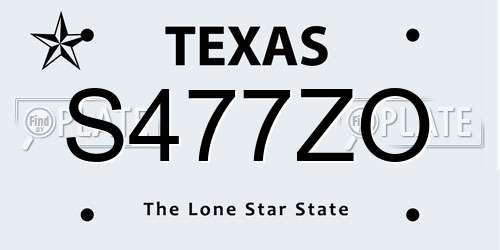S477ZO Texas License Plate