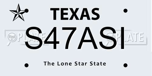 S47ASI Texas License Plate