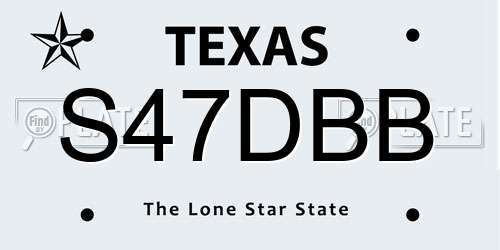 S47DBB Texas License Plate