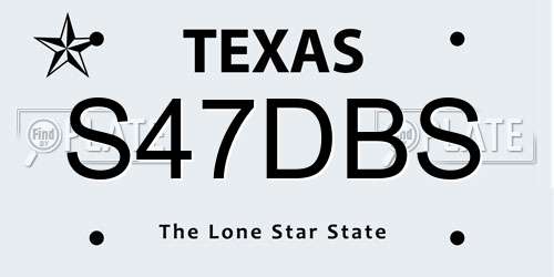 S47DBS Texas License Plate