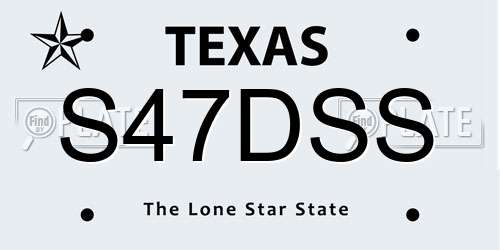 S47DSS Texas License Plate