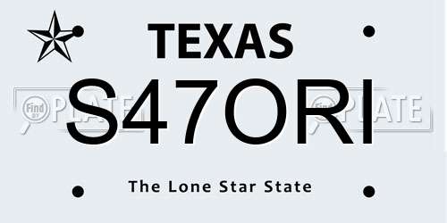 S47ORI Texas License Plate