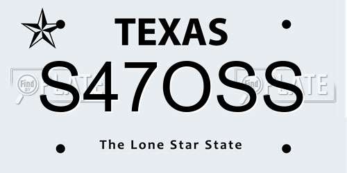 S47OSS Texas License Plate