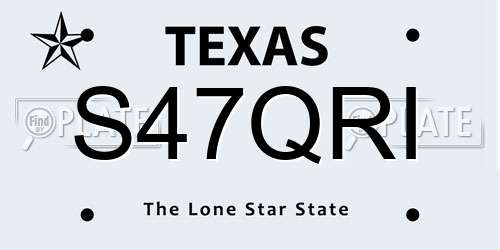 S47QRI Texas License Plate