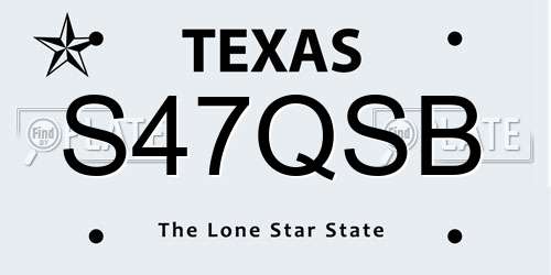 S47QSB Texas License Plate
