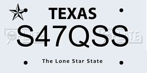 S47QSS Texas License Plate