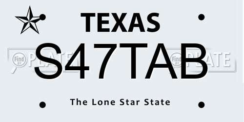 S47TAB Texas License Plate