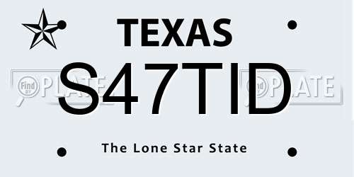 S47TID Texas License Plate