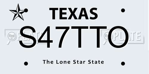 S47TTO Texas License Plate