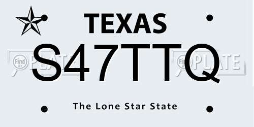 S47TTQ Texas License Plate