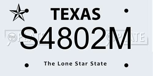S4802M Texas License Plate