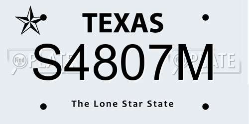 S4807M Texas License Plate