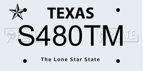 S480TM Texas License Plate