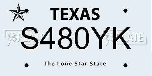 S480YK Texas License Plate