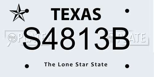 S4813B Texas License Plate