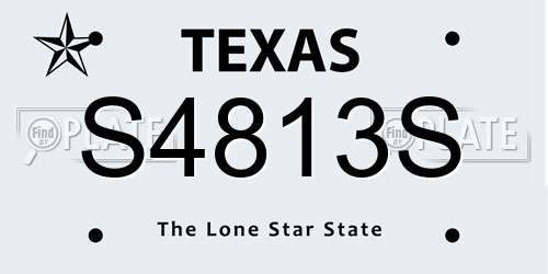 S4813S Texas License Plate