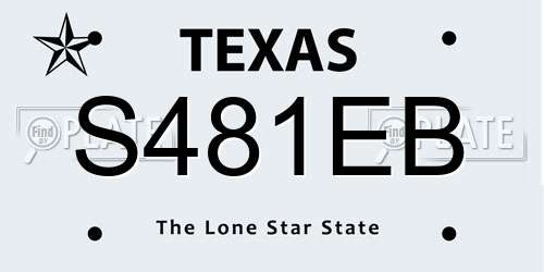S481EB Texas License Plate