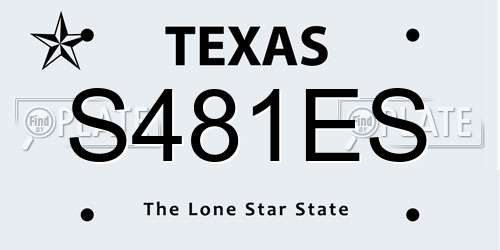 S481ES Texas License Plate