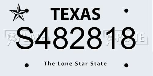 S482818 Texas License Plate