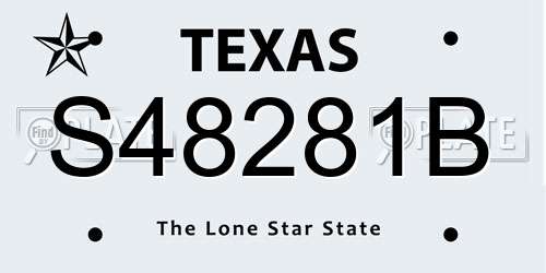 S48281B Texas License Plate