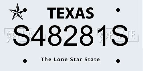 S48281S Texas License Plate