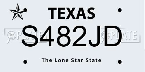 S482JD Texas License Plate