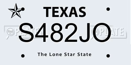 S482JO Texas License Plate