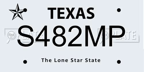 S482MP Texas License Plate