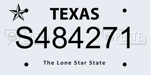 S484271 Texas License Plate