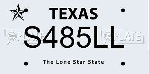 S485LL Texas License Plate