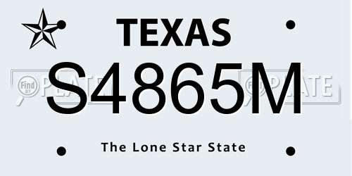 S4865M Texas License Plate