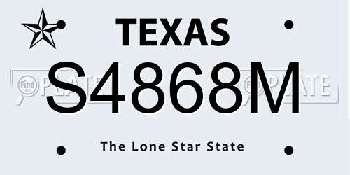 S4868M Texas License Plate