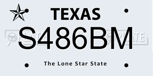 S486BM Texas License Plate