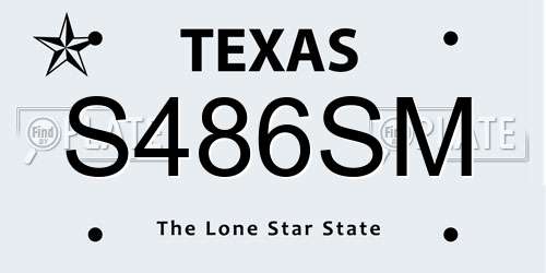 S486SM Texas License Plate