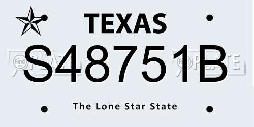 S48751B Texas License Plate