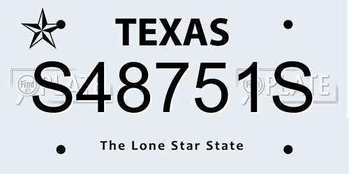 S48751S Texas License Plate