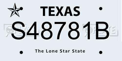 S48781B Texas License Plate