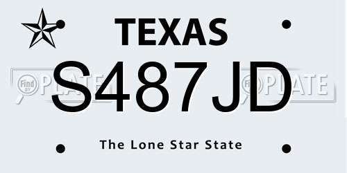 S487JD Texas License Plate