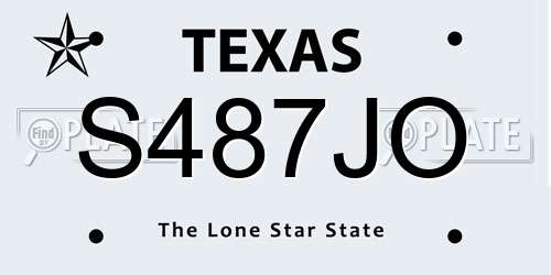 S487JO Texas License Plate