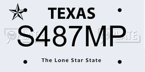 S487MP Texas License Plate