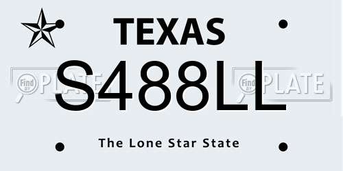 S488LL Texas License Plate
